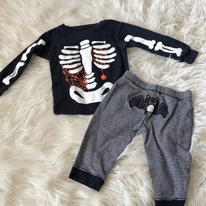 Carter's Black Skeleton Pajama Top